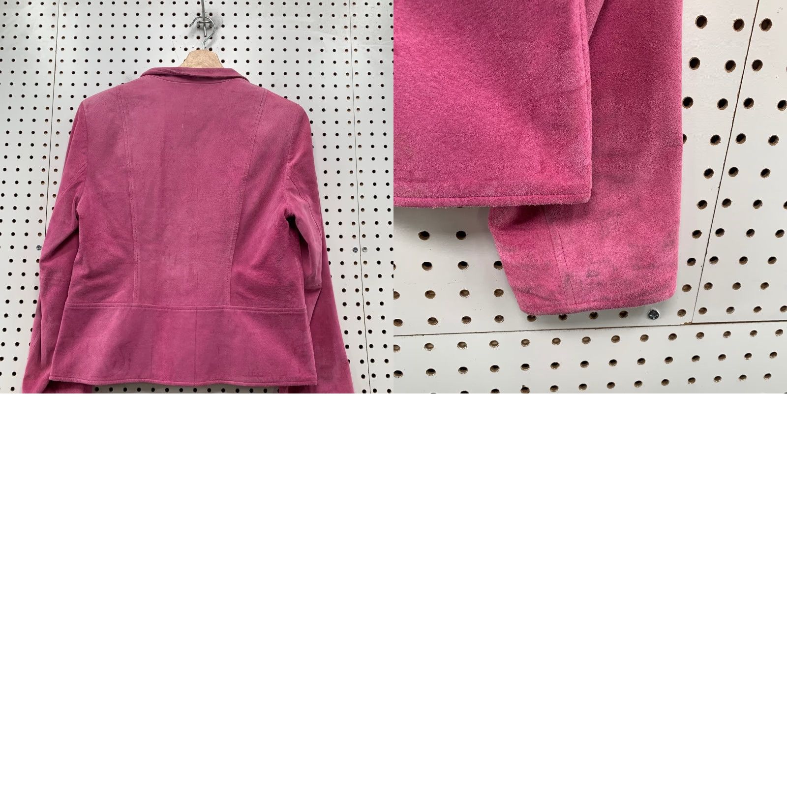 Anne Klein Anne Klein Suede Jacket Womens 10 Pink Zip Collared Lined Retro Classic Jacket Size L / US 10 / IT 46 - 10 Thumbnail