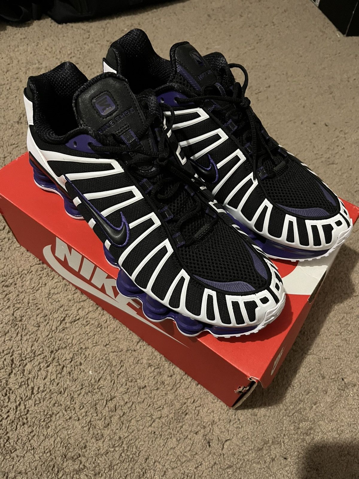 Nike Nike Shox TL ‘Black/Court Purple-White’ Size US 11.5 / EU 44-45 - 2 Thumbnail