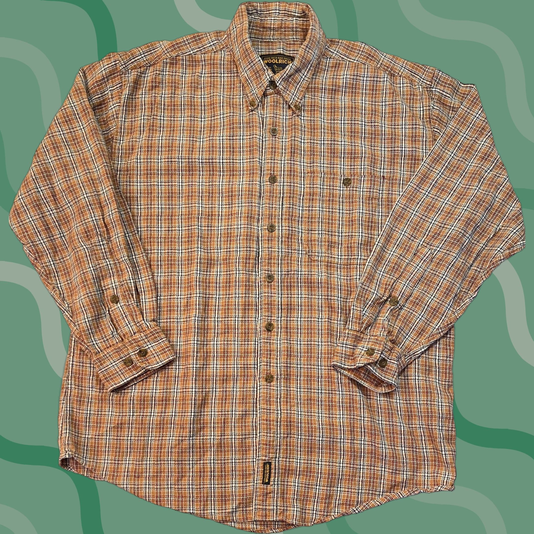 Vintage VINTAGE Woolrich Shirt Buck Skin Plaid Button-Up Flannel Checkered Sz L Men’s Regular Outdoor Woolrich Shirt Size US L / EU 52-54 / 3 - 1 Thumbnail
