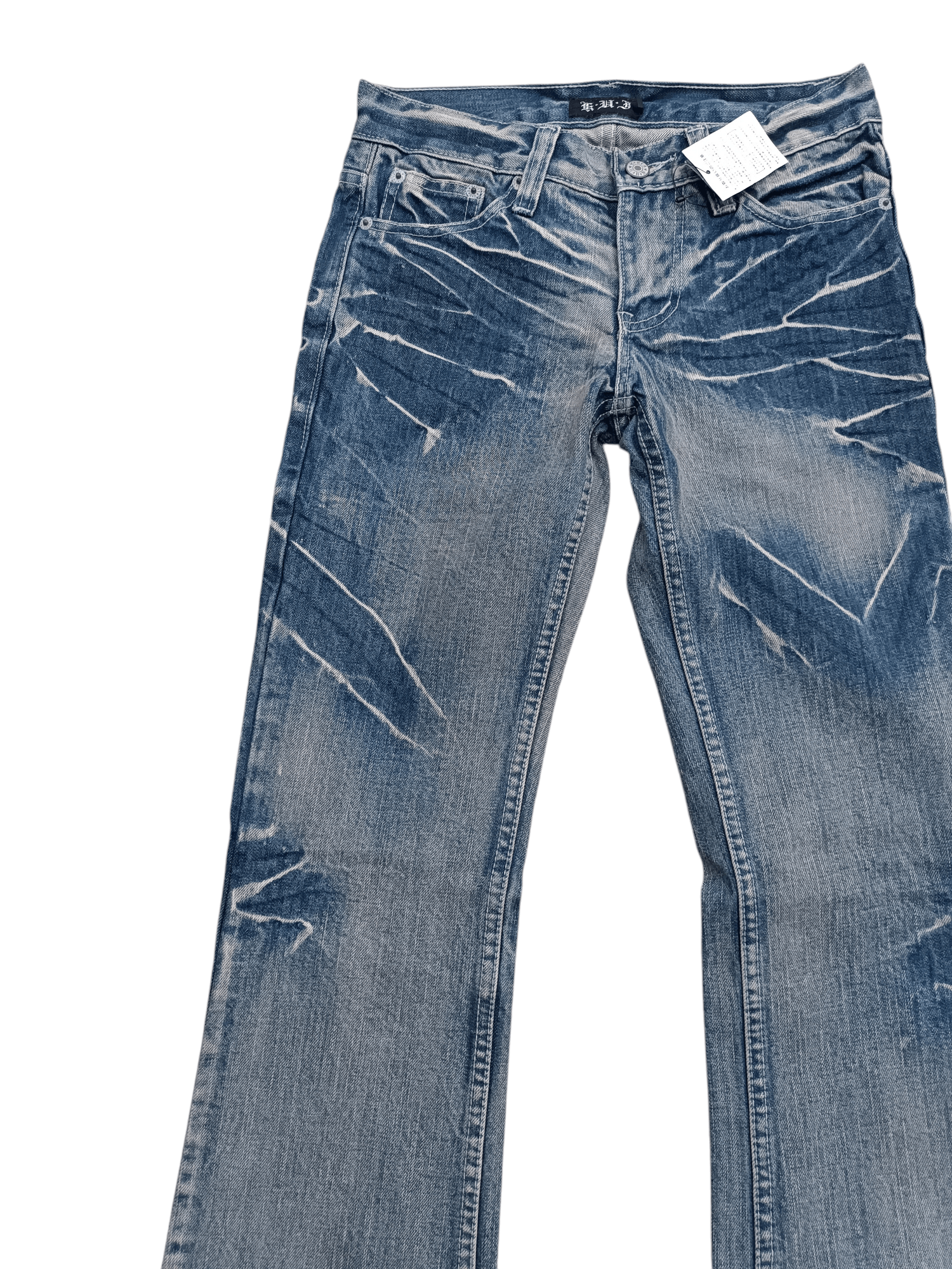 Japanese Brand Flared K.U.I Whiskers Faded Boot Cut Jeans Size US 28 / EU 44 - 4 Thumbnail