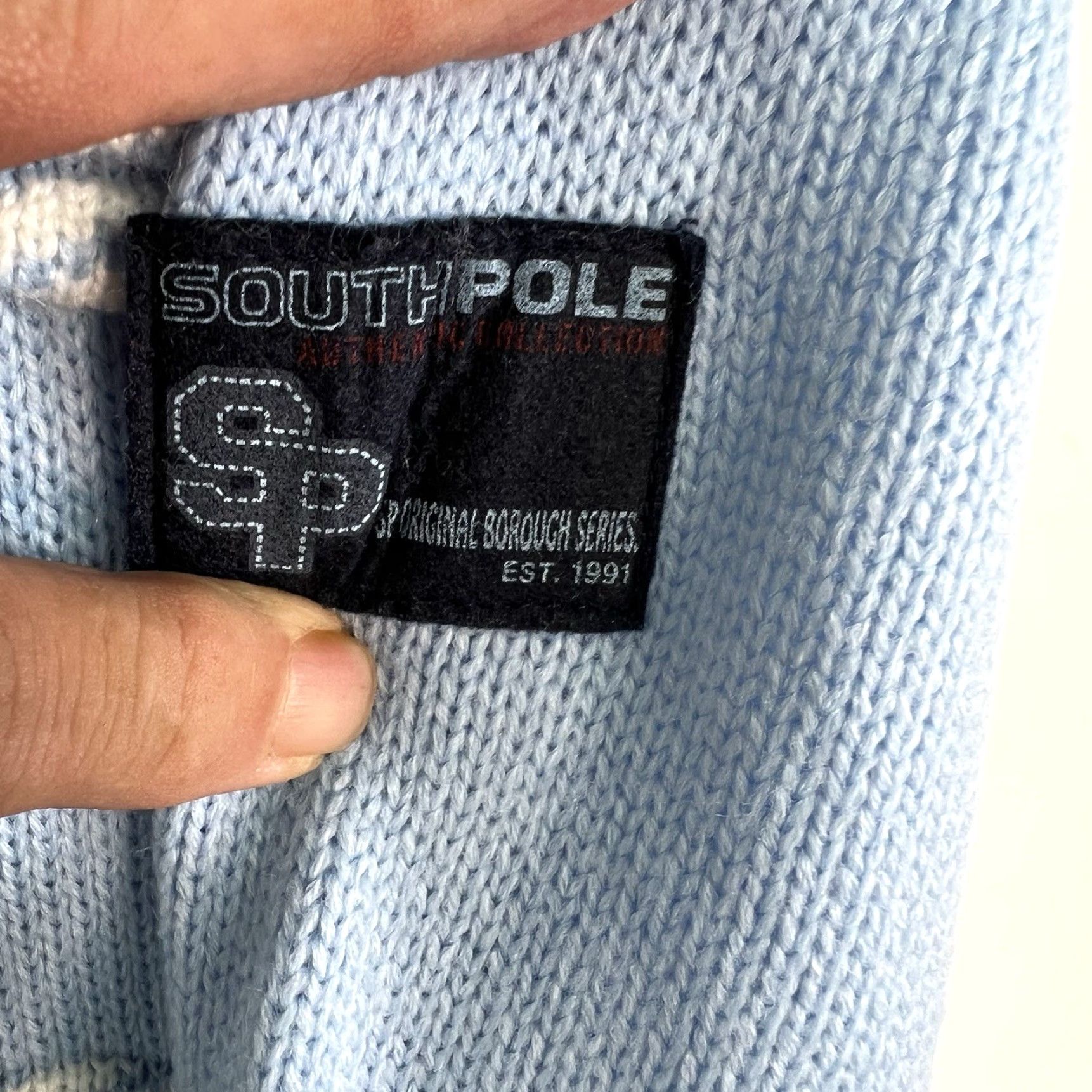 Southpole VINTAGE Southpole Sweater Pullover Men XL Blue Striped 90s Logo Knit Acrylic Winter Fall Spring Size US XL / EU 56 / 4 - 4 Thumbnail