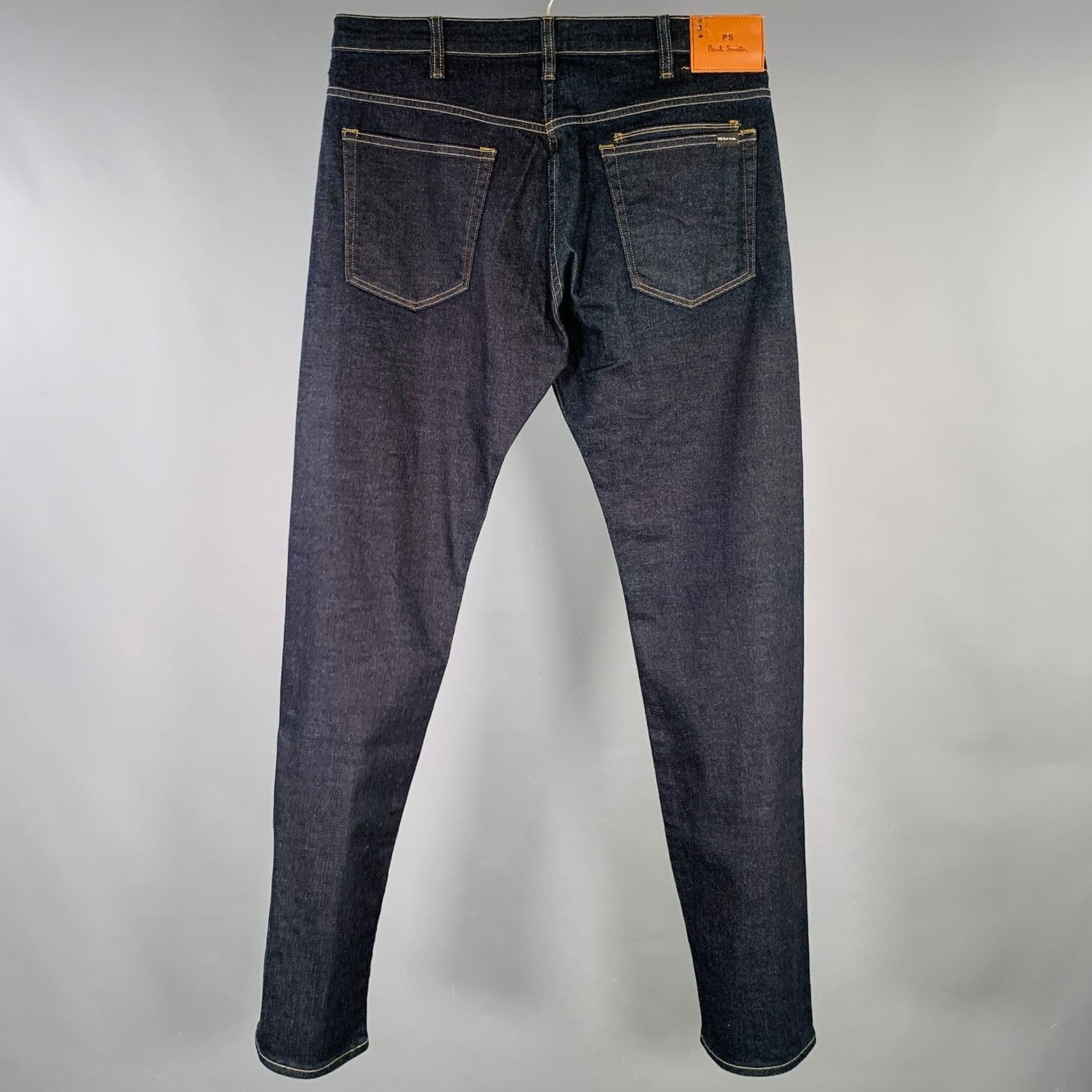Paul Smith PS by PAUL SMITH Indigo Contrast Stitch Cotton Straight Jean Size US 31 - 2 Thumbnail