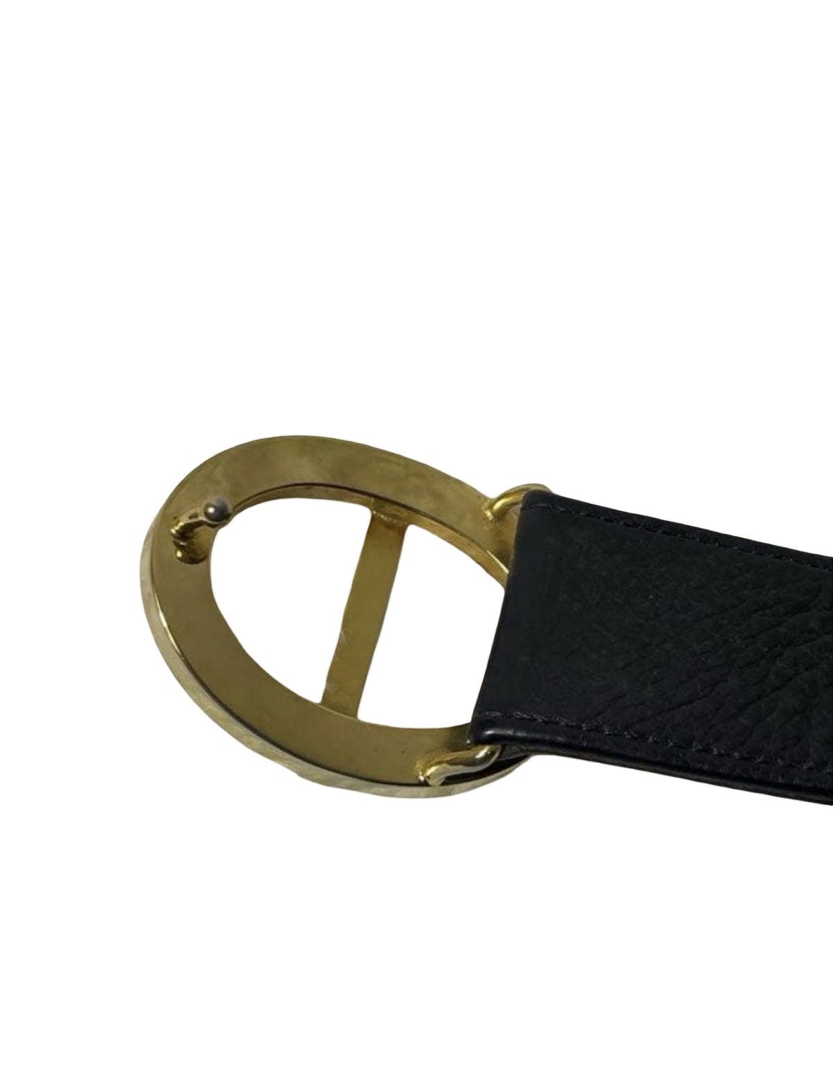 Dior Christian Dior Pebbled Leather Oval CD Logo Buckle Belt Size ONE SIZE - 4 Thumbnail