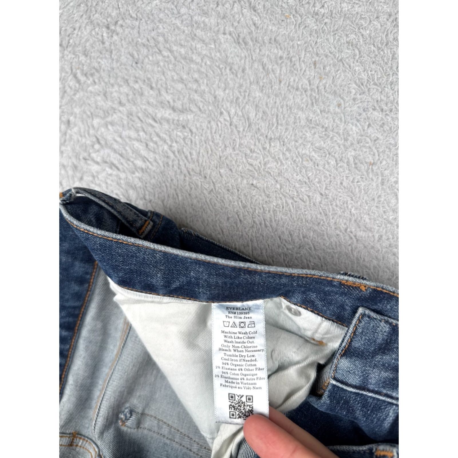 Everlane Everlane Jeans Mens 33x32 Blue Denim Slim Straight Leg Uniform Cotton Blend Work Size US 33 - 7 Thumbnail