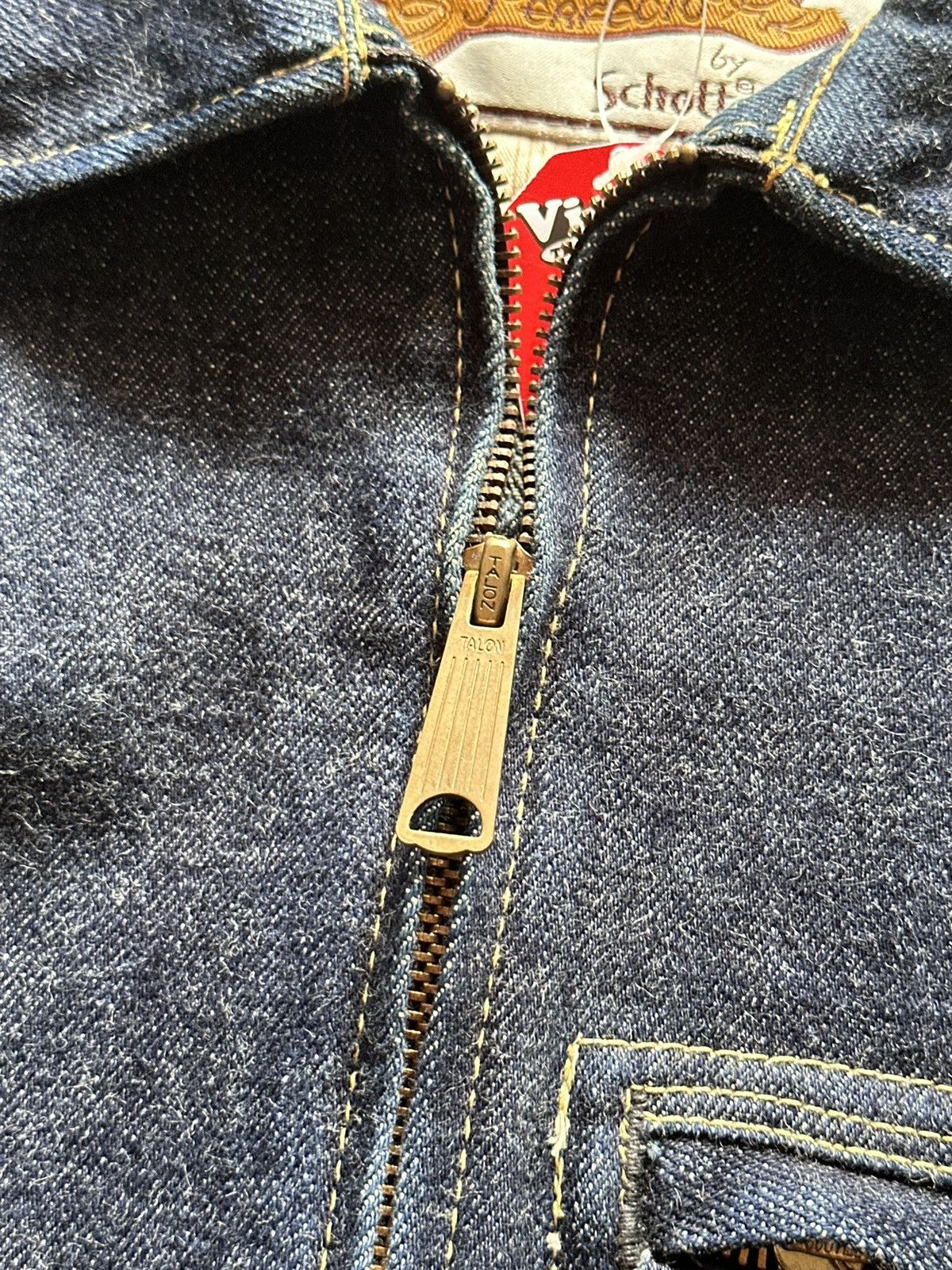Schott 90s Perfecto by Schott Nyc Zip Up Selvedge Raw Denim Jacket Size US M / EU 48-50 / 2 - 7 Thumbnail
