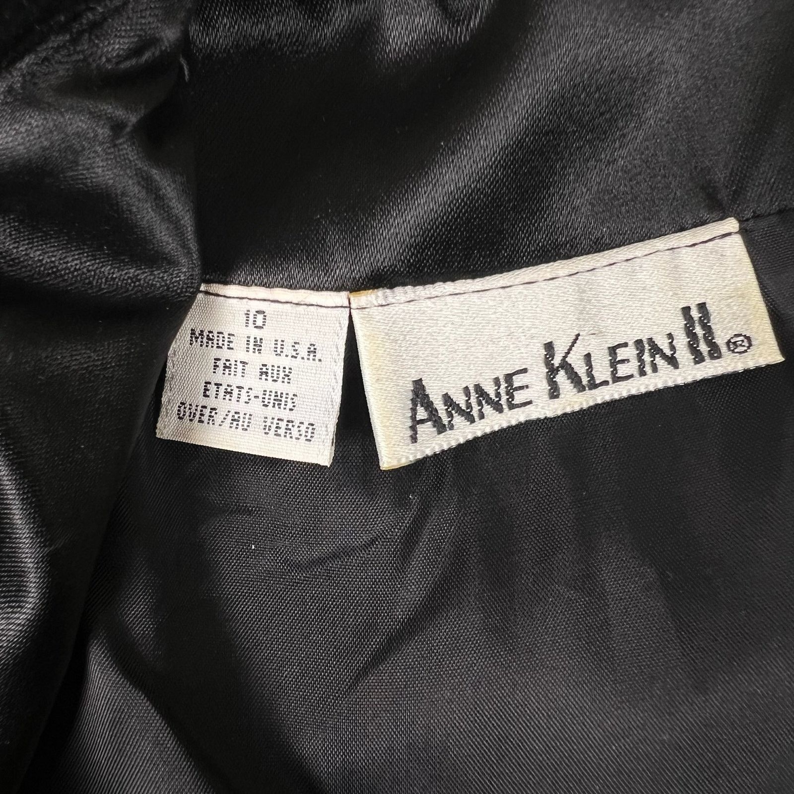Anne Klein 1980s Velvet Little Black Dress 10 – Vintage Anne Klein II Size L / US 10 / IT 46 - 8 Thumbnail