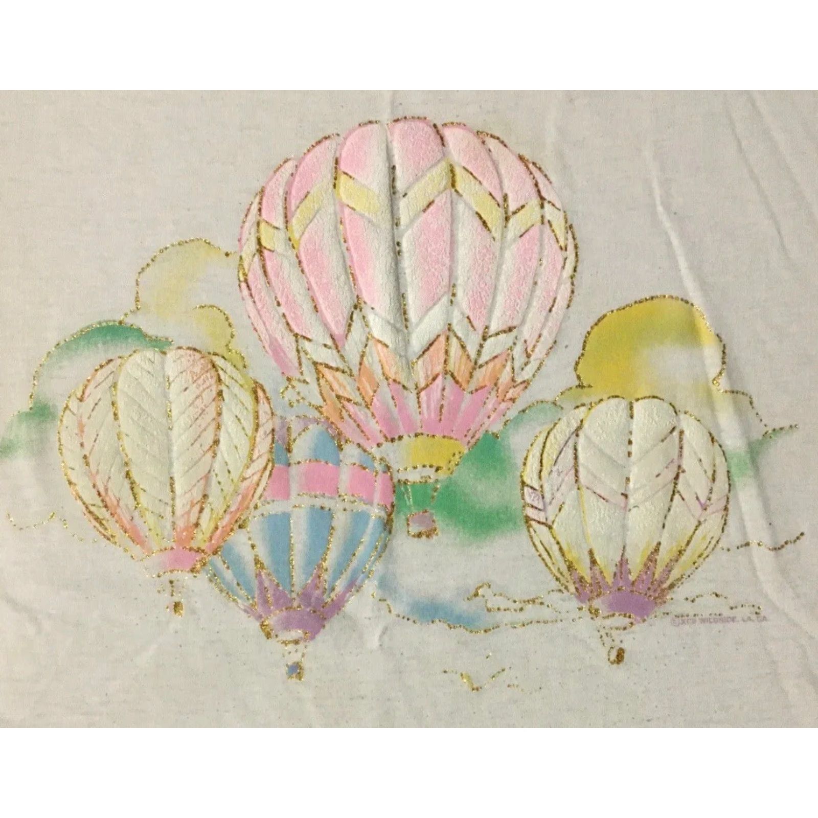 Vintage Vtg 80s Hot Air Balloon Shirt S White USA Nature Grunge 90s Cute Graphic Tee? Size US S / EU 44-46 / 1 - 2 Thumbnail