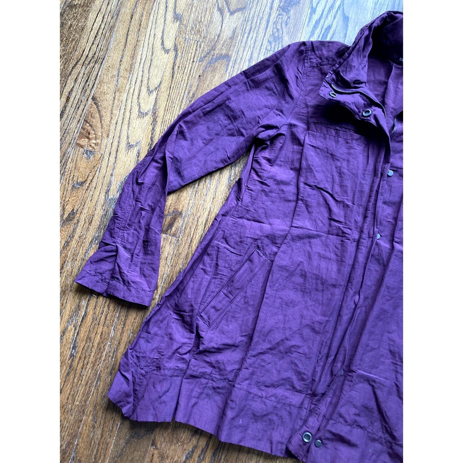 Eileen Fisher Eileen Fisher Womens Purple Windbreaker Jacket Size XS Zip Snap Casual Outdoor Size XS / US 0-2 / IT 36-38 - 2 Thumbnail