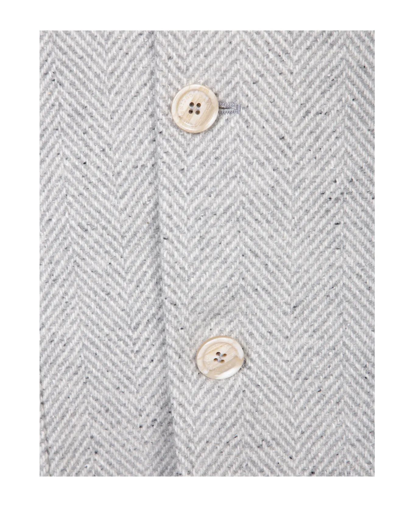 Brunello Cucinelli o1w1db10126 Herringbone Wool Jacket in Beige Size US S / EU 44-46 / 1 - 3 Thumbnail