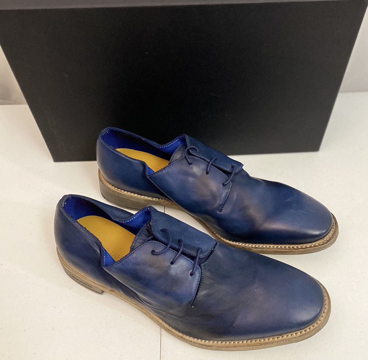 Dsquared2 Dsquared2 🇮🇹 Blue Goodyear welt Handmade Uni Derby 8.5 NEW Size US 8.5 / EU 41-42 - 1 Thumbnail