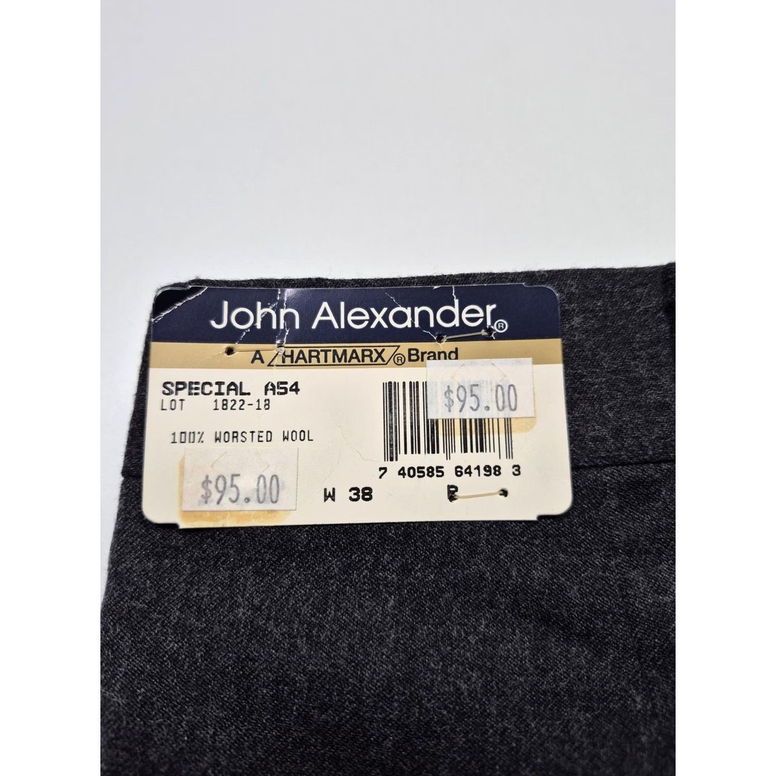 Vintage VTG John Alexander Dress Pants Men's 38x36 Gray Wool Pleated Unhemmed NWT Size US 38 / EU 54 - 5 Thumbnail