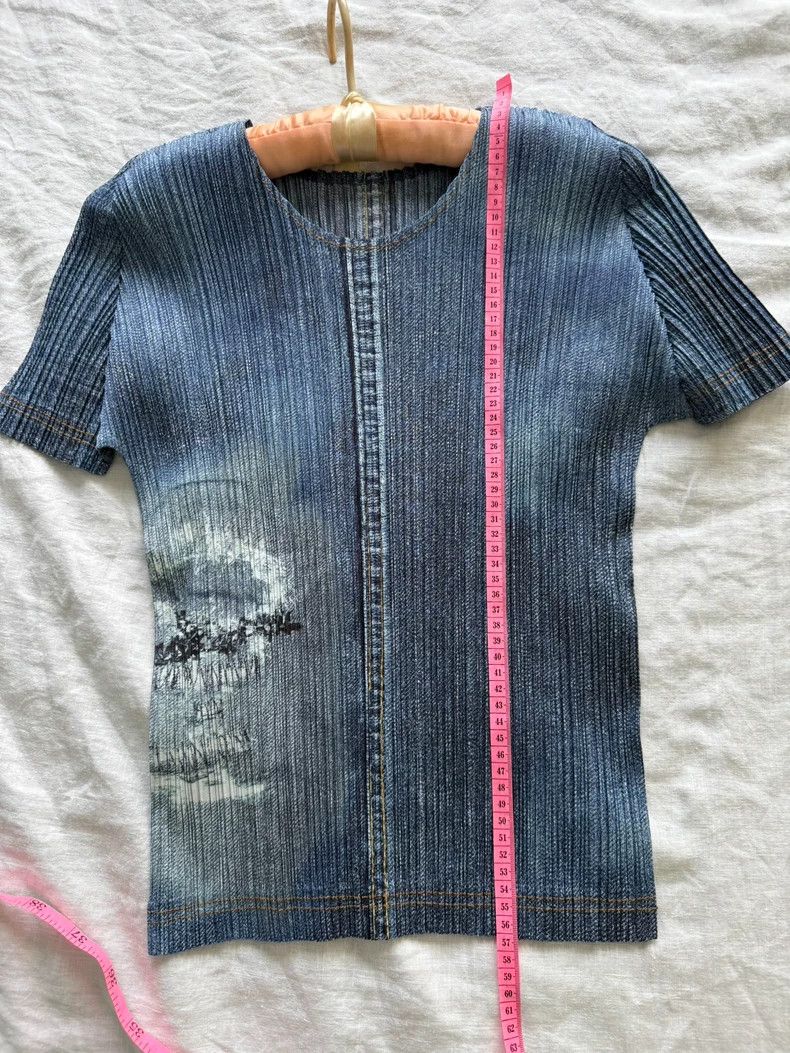 Issey Miyake Issey Miyake Blue denim short-sleeved shirt Size XL / US 12-14 / IT 48-50 - 3 Thumbnail