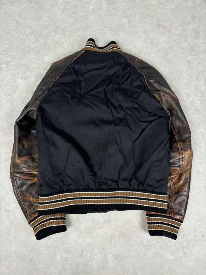 Prada FW2018 Prada Black Leather Varsity Bomber Jacket Size US S / EU 44-46 / 1 - 5 Thumbnail