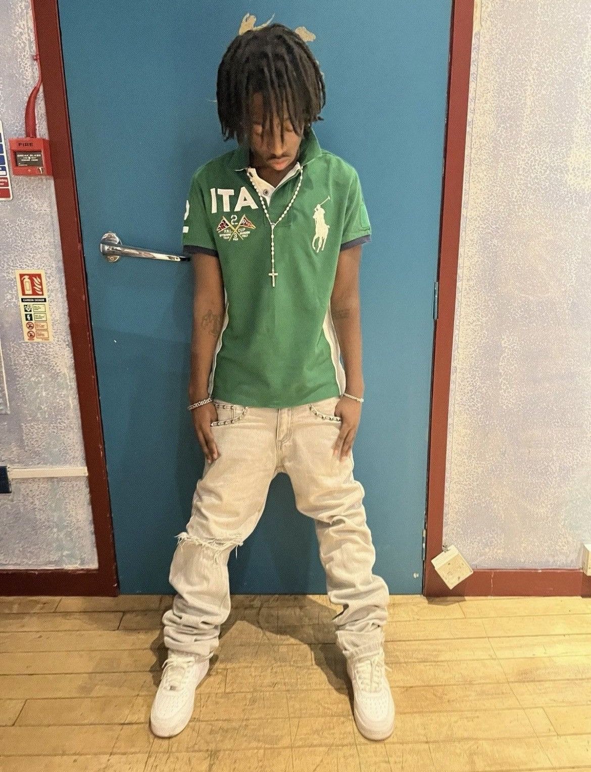 Pre-owned Polo Ralph Lauren Vintage T Chief Keef Italy 2 Green Tee