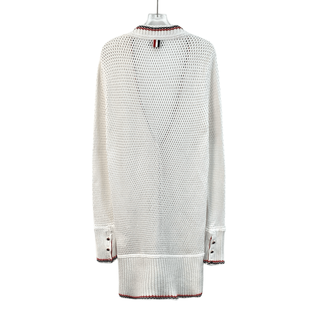 Thom Browne Thom Browne Knit Cardigan – White Cotton Eyelet (Size M) Size M / US 6-8 / IT 42-44 - 7 Thumbnail