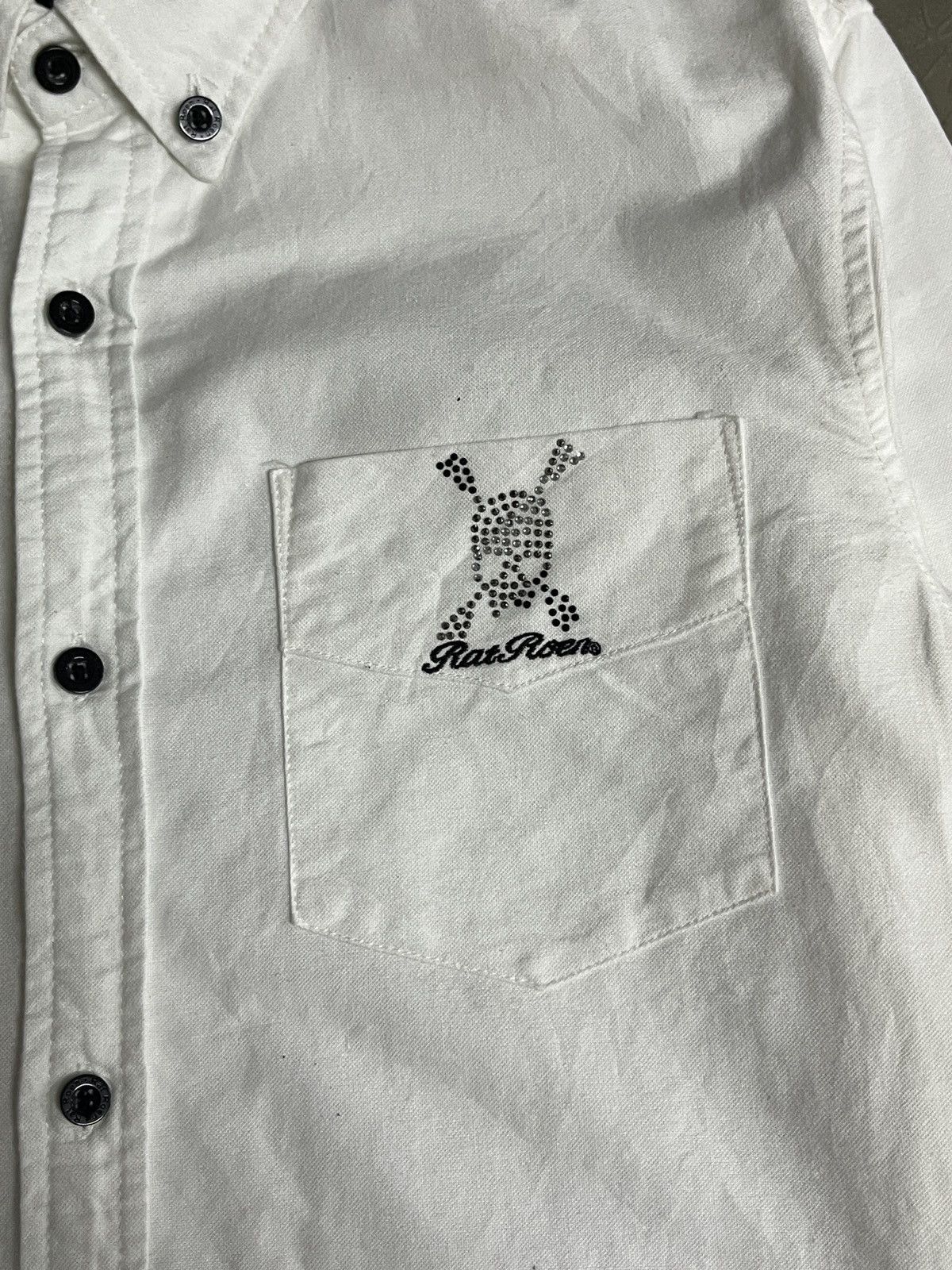 Mastermind Japan × Roen ROEN MASTERMIND Japan Swarovski Skull Logo B/D Shirt Size US L / EU 52-54 / 3 - 6 Thumbnail