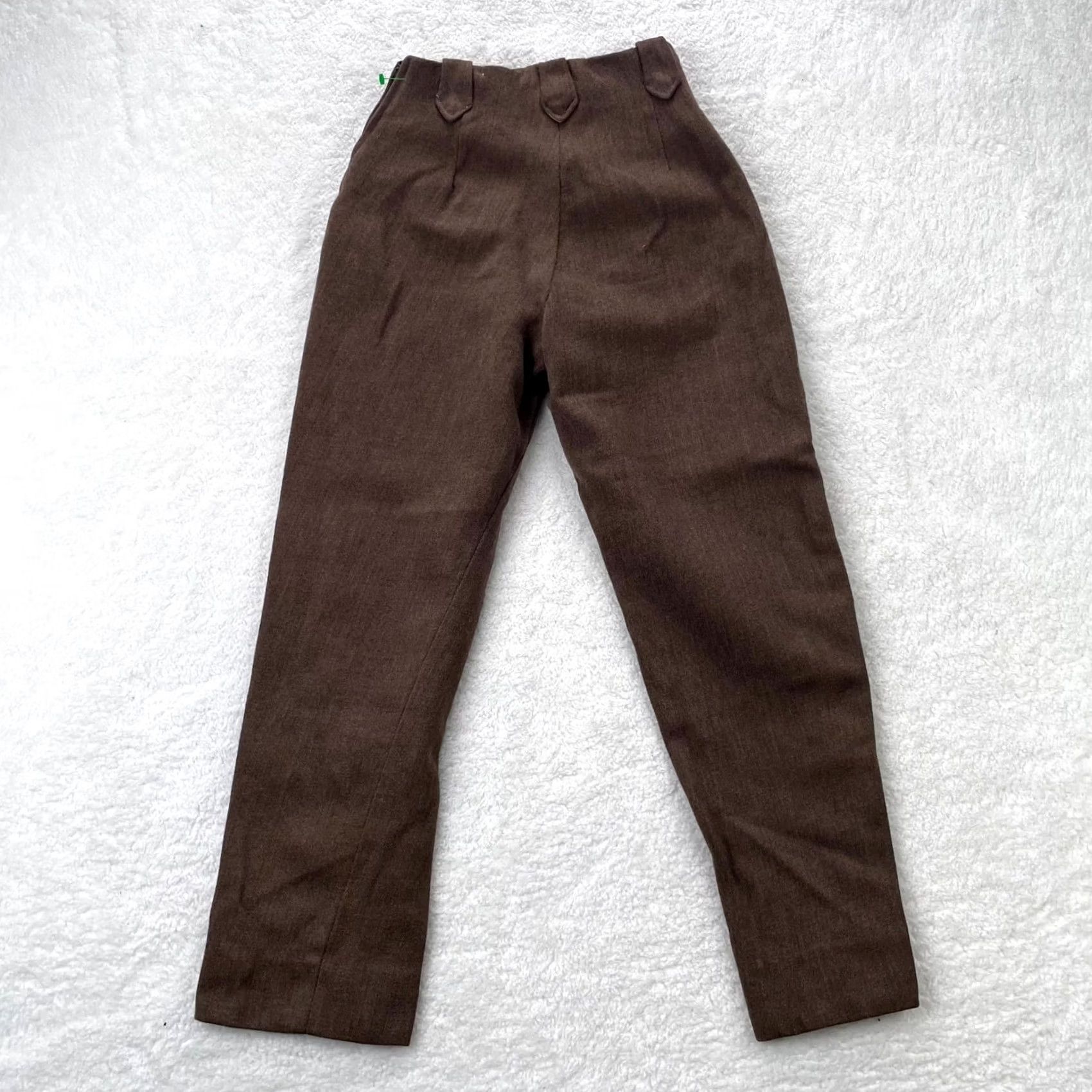 Vintage VINTAGE H Bar C Ranchwear Pants Womens 22 Brown Wool Straight Side Zip Western Mens? Wait Size 40" / US 18 - 7 Thumbnail