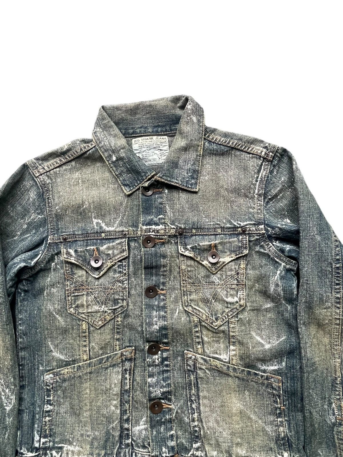 Japanese Brand Big Shark Painted Denim Jacket Size US S / EU 44-46 / 1 - 3 Thumbnail