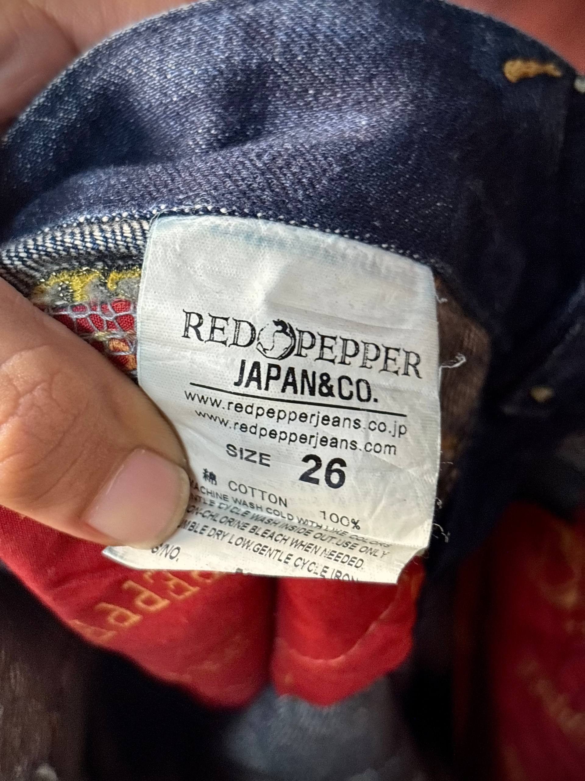 If Six Was Nine Vintage Y2K Red Pepper Stitch Flap Pocket Flare Denim Pants Size 30" / US 8 / IT 44 - 7 Thumbnail