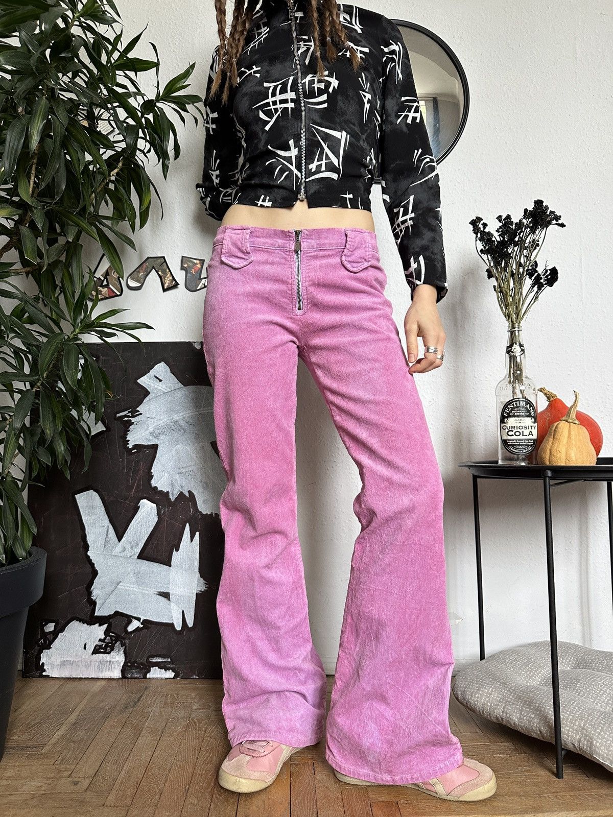 20471120 × If Six Was Nine × Seditionaries Tie-dye Corduroy Wide Leg Flared Pants Bratz Style Size 27" / US 4 / IT 40 - 1 Thumbnail