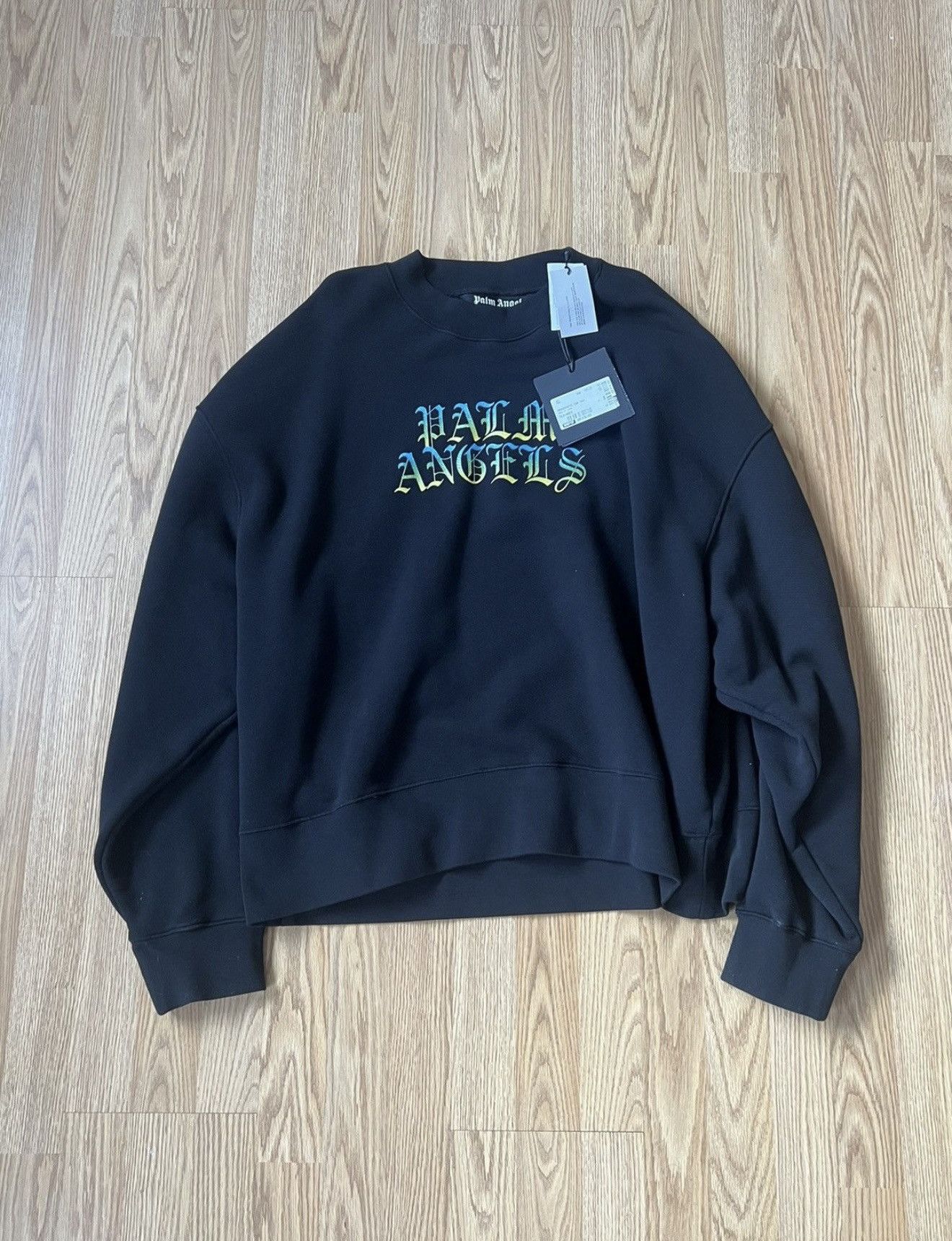 Palm Angels Palm Angels Hue Gothic Logo Crewneck Sweatshirt Size US XL / EU 56 / 4 - 1 Thumbnail