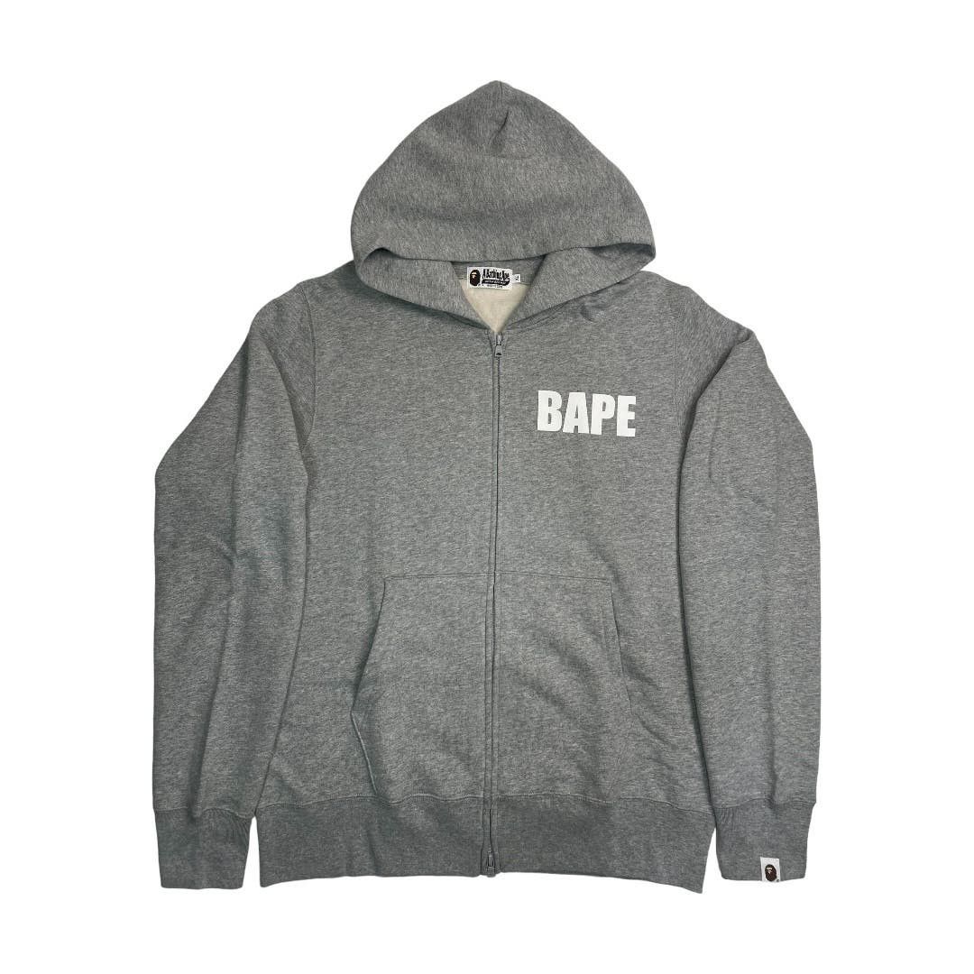 image of Bape Busy Works Hoodie in Grey, Men's (Size XL)