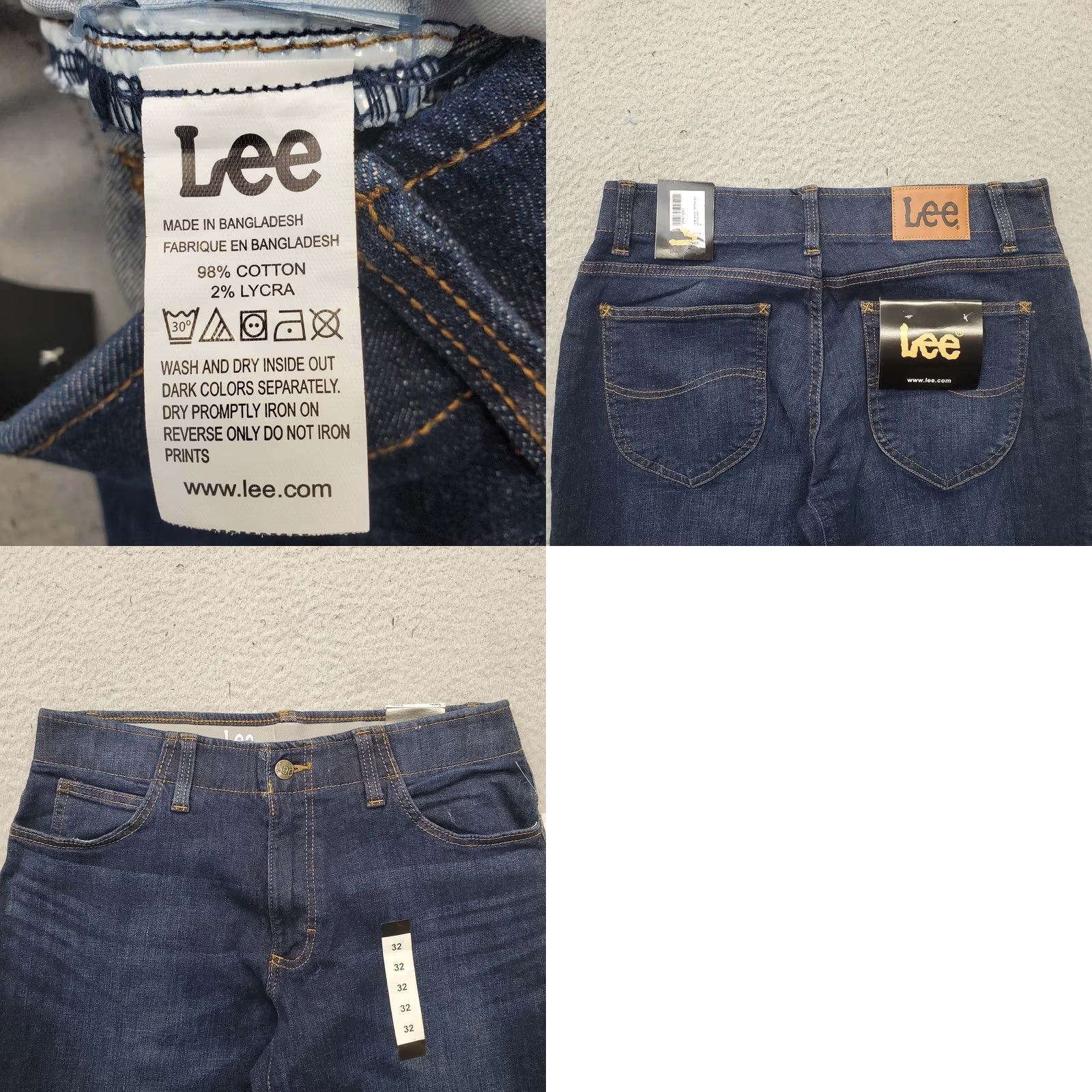 Lee Lee Jeans Mens 32 Blue Denim Faded Grunge Straight Leg Americana Streetwear - Size 32 Size US 32 / EU 48 - 8 Thumbnail