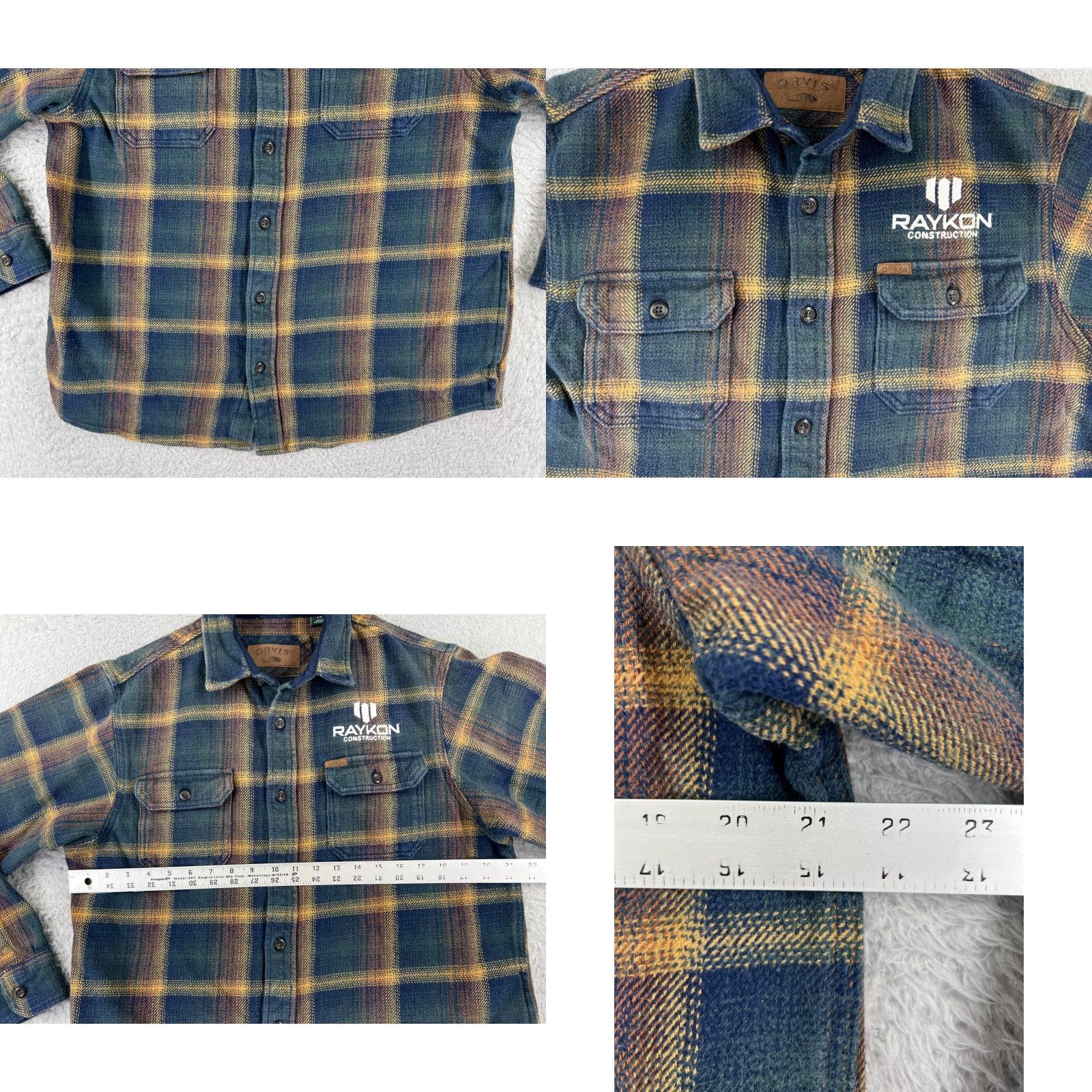Orvis VINTAGE Orvis Flannel Shirt Men L Green Plaid 100% Cotton Button-Up Size US L / EU 52-54 / 3 - 8 Thumbnail