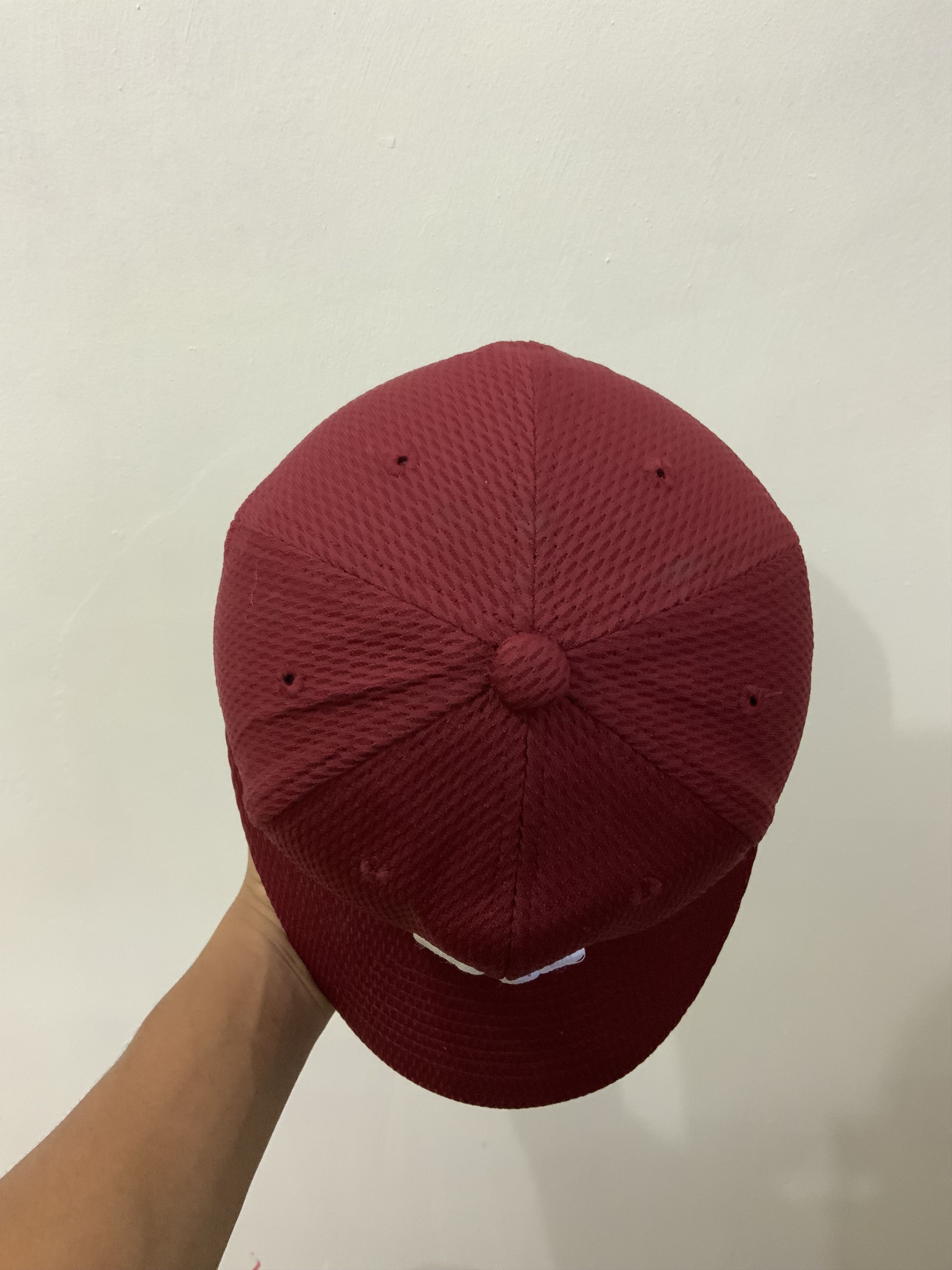 Japanese Brand Descente Maroon Fitted Hat Cap Size ONE SIZE - 6 Thumbnail