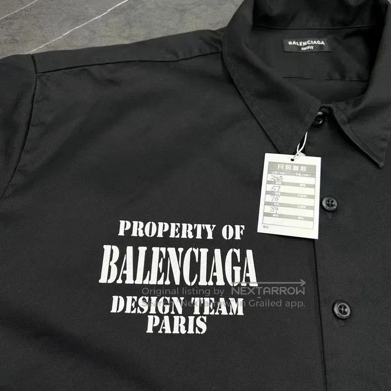 Balenciaga Balenciaga Black Slogan Short Sleeve Shirt. Size US M / EU 48-50 / 2 - 4 Thumbnail
