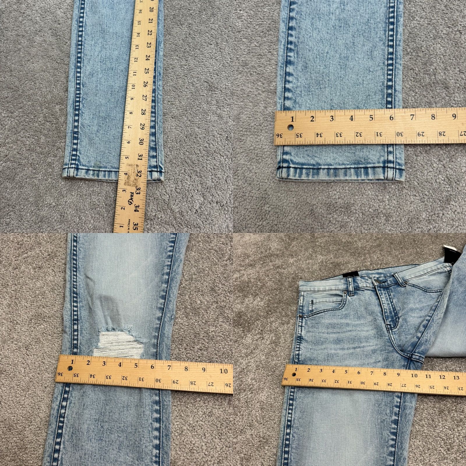 Dr. Denim Dr. Denim Snap Tight Slim Distressed Denim Jeans Mens 34x32 Light Mist Blue NWT Size US 34 / EU 50 - 10 Thumbnail