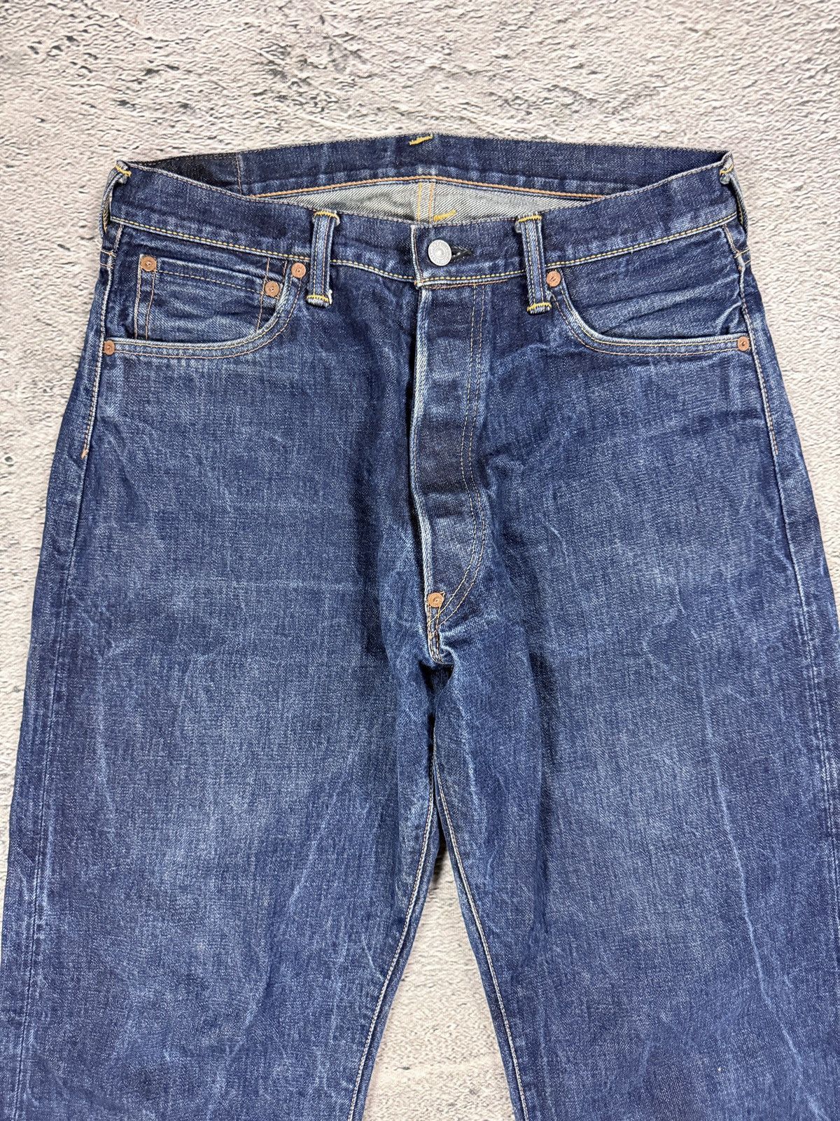 Evisu Evisu jeans white daicock big logo blue selvedge denim Size US 32 / EU 48 - 8 Thumbnail