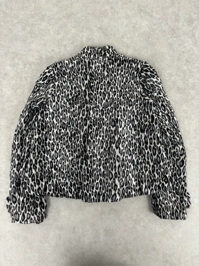 Emporio Armani AW2010 Emporio Armani Black White Leopard Print Cozy Biker Jacket Size S / US 4 / IT 40 - 5 Thumbnail