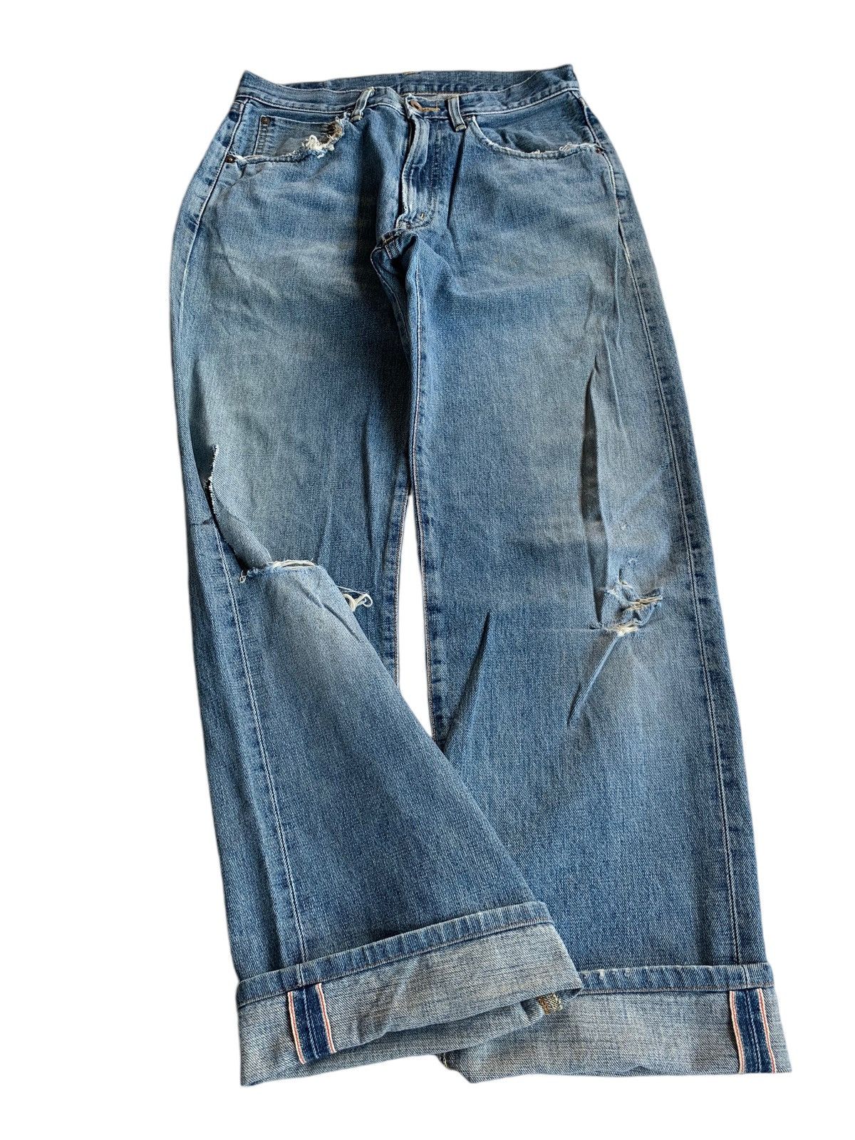 Kapital VINTAGE EDWIN 505 SELVEDGE FADED DISTRESSED DENIM 🎌☠️ Size US 29 - 5 Thumbnail