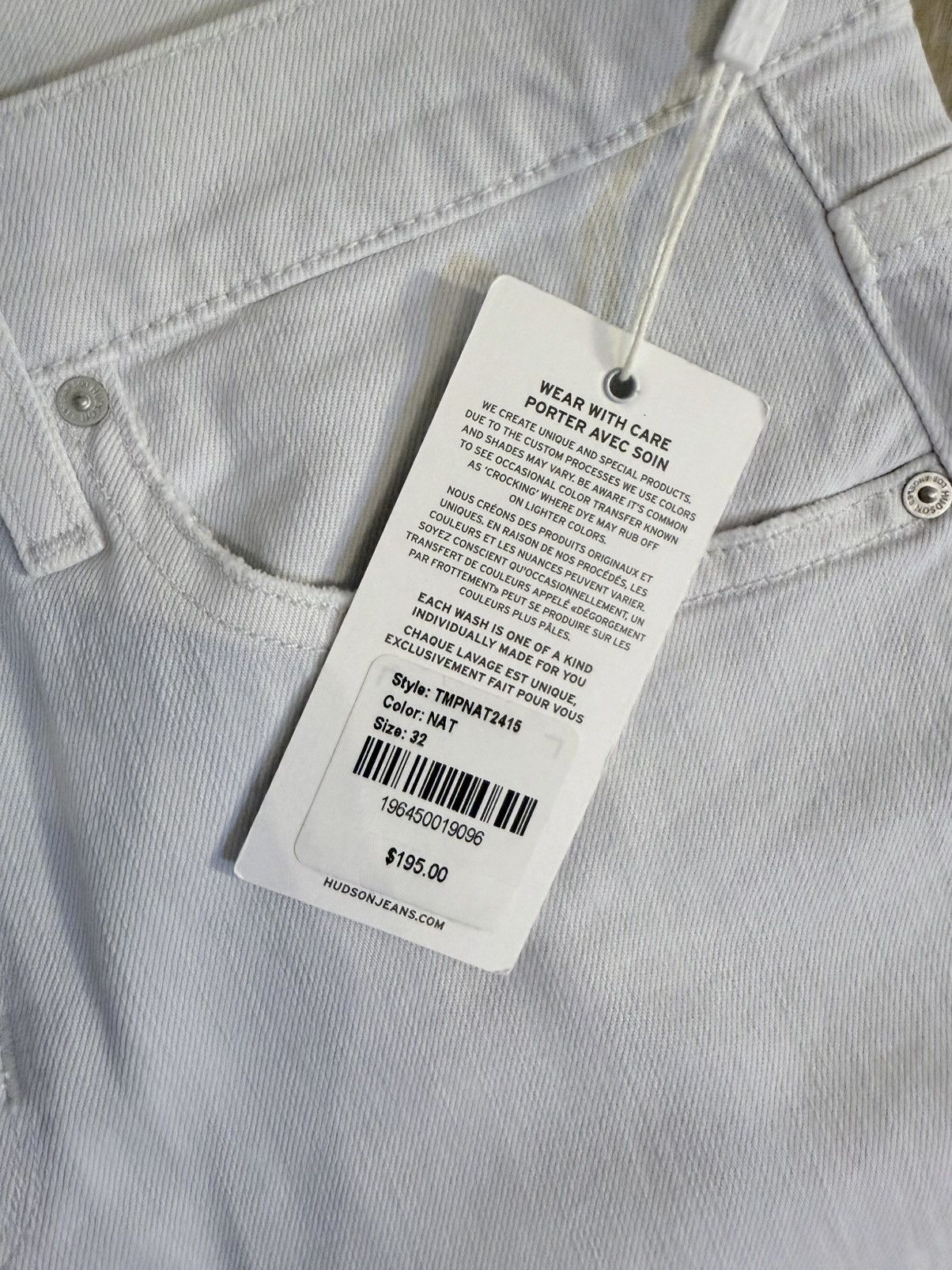 Hudson Hudson Blake AXL White Skinny Slim Stretch Twill 5-Pocket Size US 32 / EU 48 - 3 Thumbnail