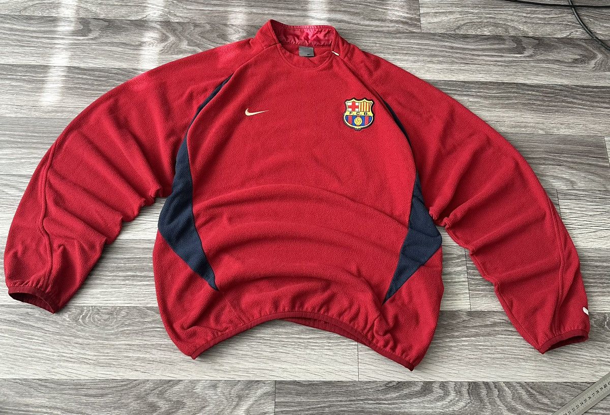 Nike 00’s Nike Vintage Therma Fit Barcelona Red fleece Sweatshirt Size US L / EU 52-54 / 3 - 2 Thumbnail