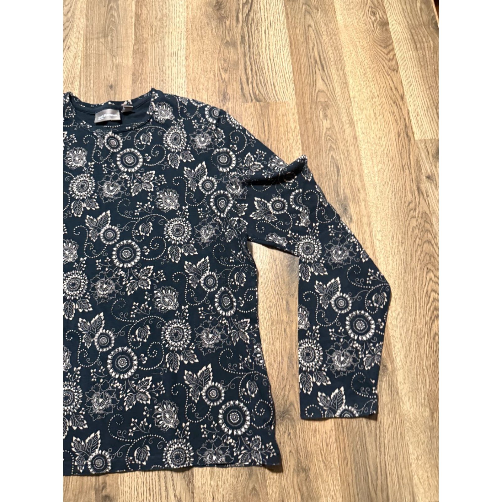 Croft & Barrow Croft & Barrow Shirt Women's XL Black Brown Floral Long Sleeve Size XL / US 12-14 / IT 48-50 - 4 Thumbnail