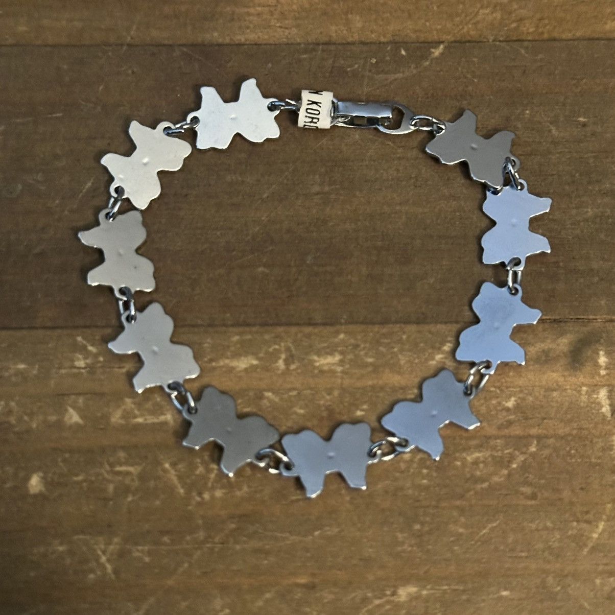 Other Silver tone abalone butterfly link bracelet and earrings set Size ONE SIZE - 4 Thumbnail
