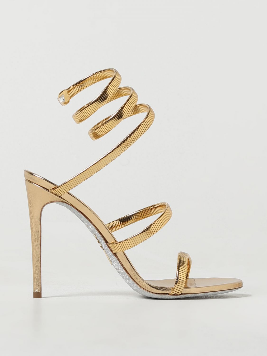 image of Rene Caovilla Heel Shoesed Sandals Woman Gold, Women's (Size 6)