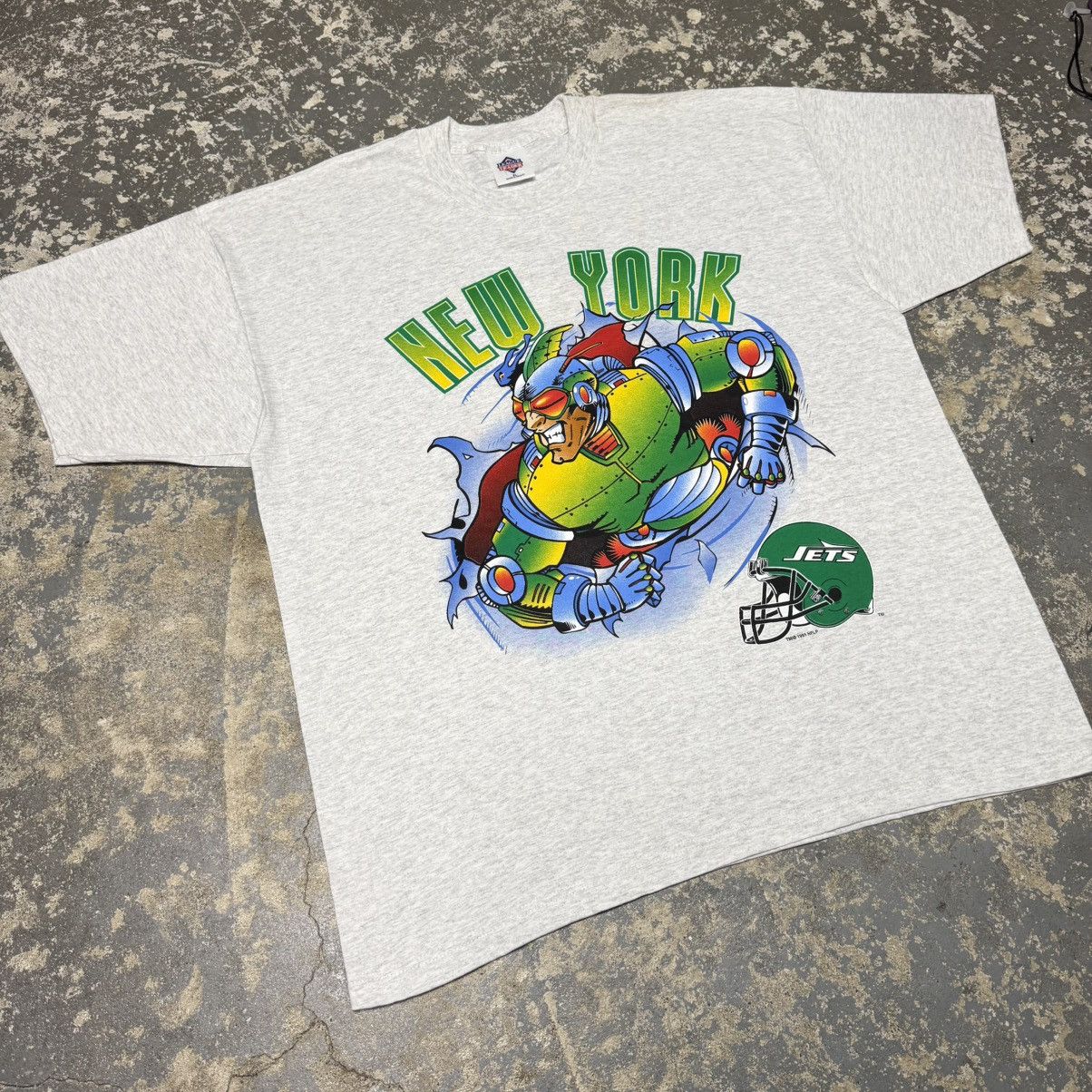 Other Vintage New York Jets Robot SuperHero NFL 1995 Tshirt Size US XL / EU 56 / 4 - 15 Thumbnail