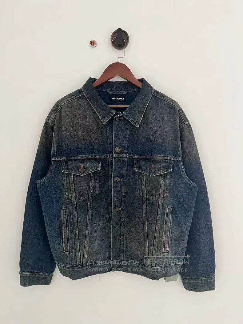 Balenciaga Balenciaga Blue Washed Back Embroidered Letter Logo Denim Size US S / EU 44-46 / 1 - 1 Thumbnail