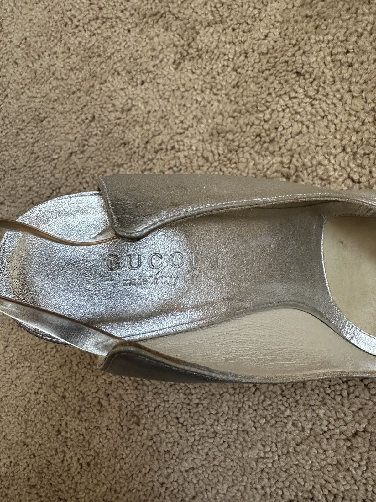 Gucci Gucci SS03 Metallic Slingback Pumps Size US 6.5 / IT 36.5 - 5 Thumbnail
