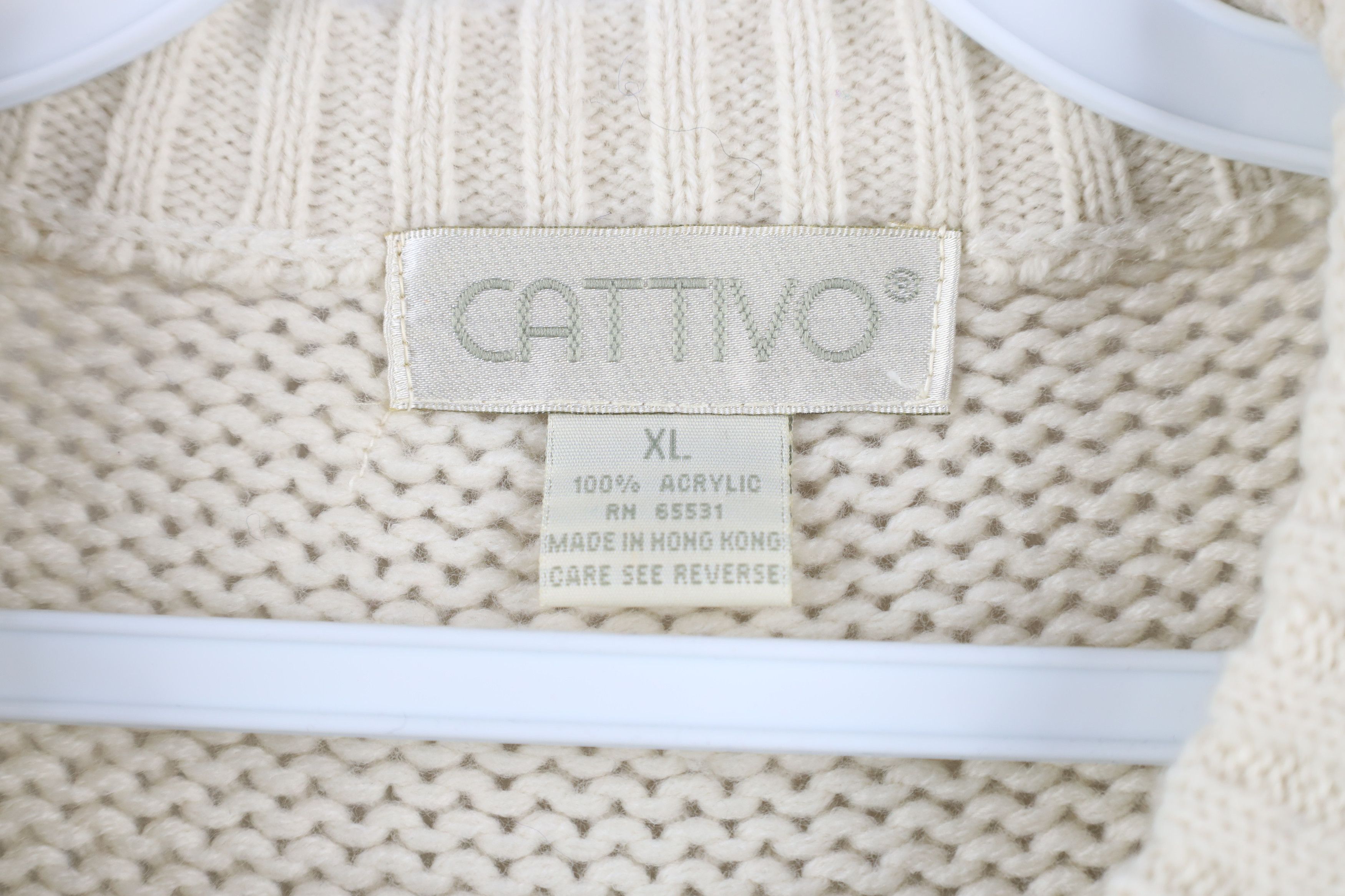 Vintage Vintage 90s Streetwear Diamond Chunky Knit Dad Sweater Size US XL / EU 56 / 4 - 9 Thumbnail