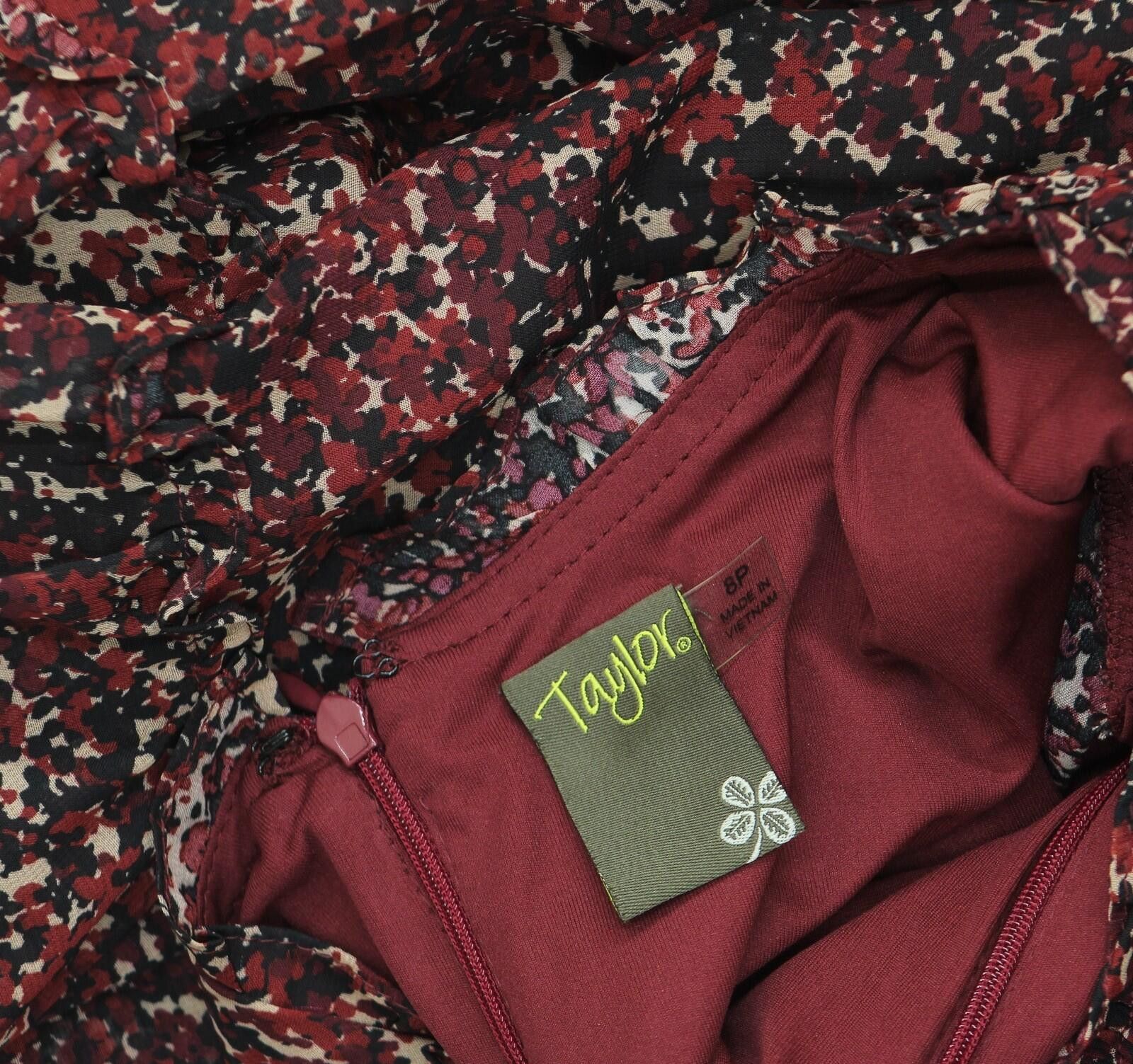Ann Taylor Nwt Taylor Chiffon Smocked Waist Dress Red Crimson Multi 8p Size M / US 6-8 / IT 42-44 - 4 Thumbnail