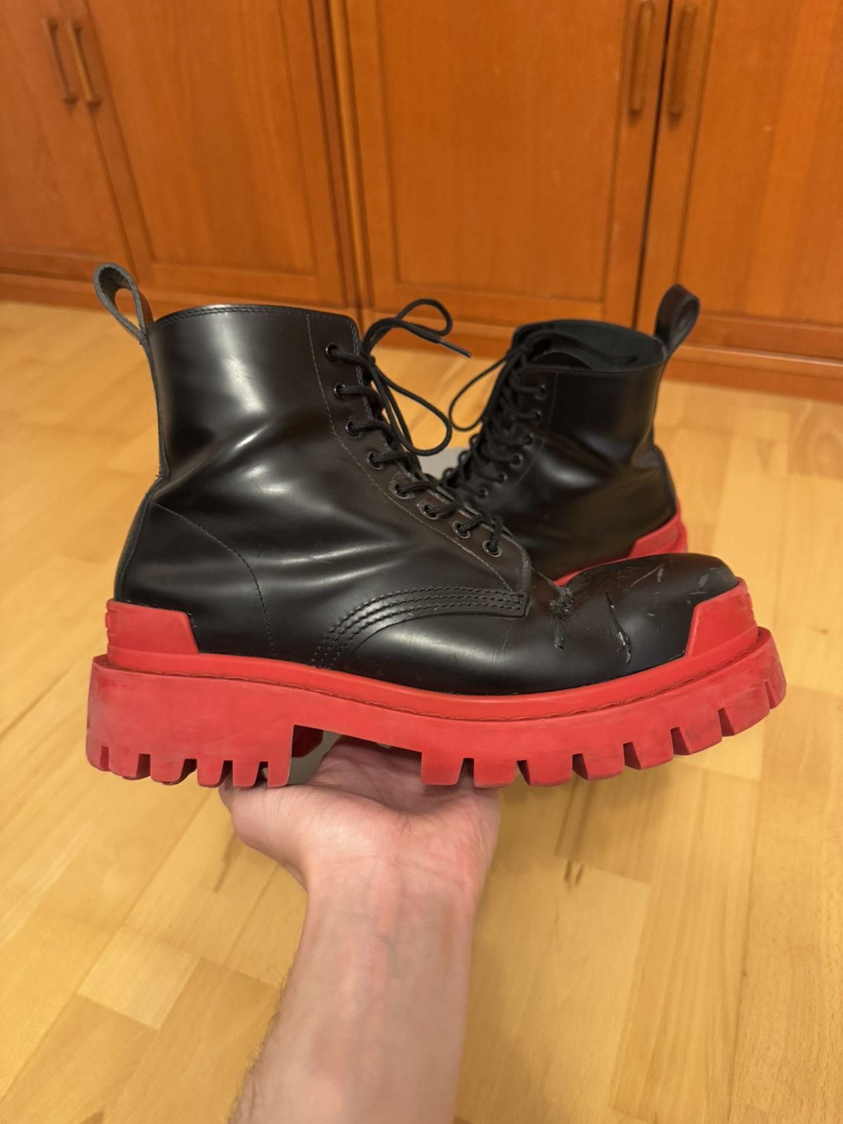 Balenciaga Balenciaga Strike Black Red Sole Boots Size US 7 / EU 40 - 3 Thumbnail