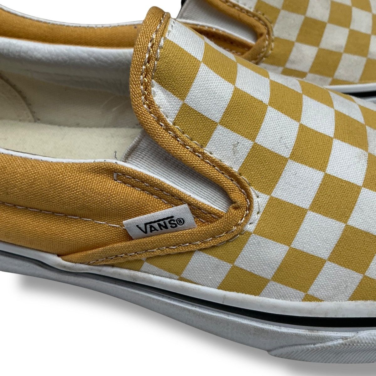 Vans Vans Off the Wall Yellow & White Checkered Sneakers Size US 7.5 / IT 37.5 - 2 Thumbnail