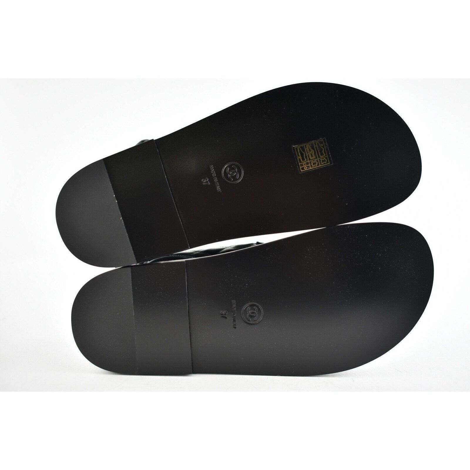 Chanel Chanel Black Leather Quilted Chain CC Logo Mule Slide Strap Size US 7 / IT 37 - 12 Thumbnail