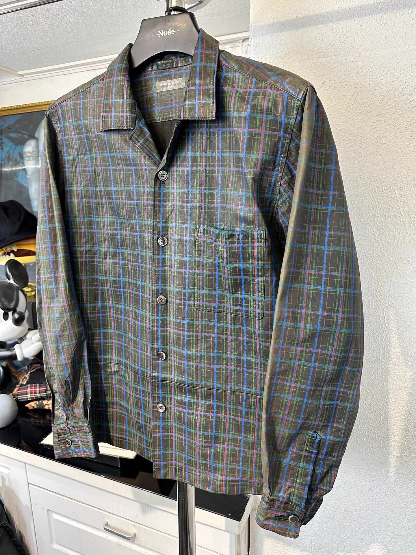 Comme des Garcons Homme CDG Homme Leather Plaid Shirt Jacket K20 Size US M / EU 48-50 / 2 - 2 Thumbnail