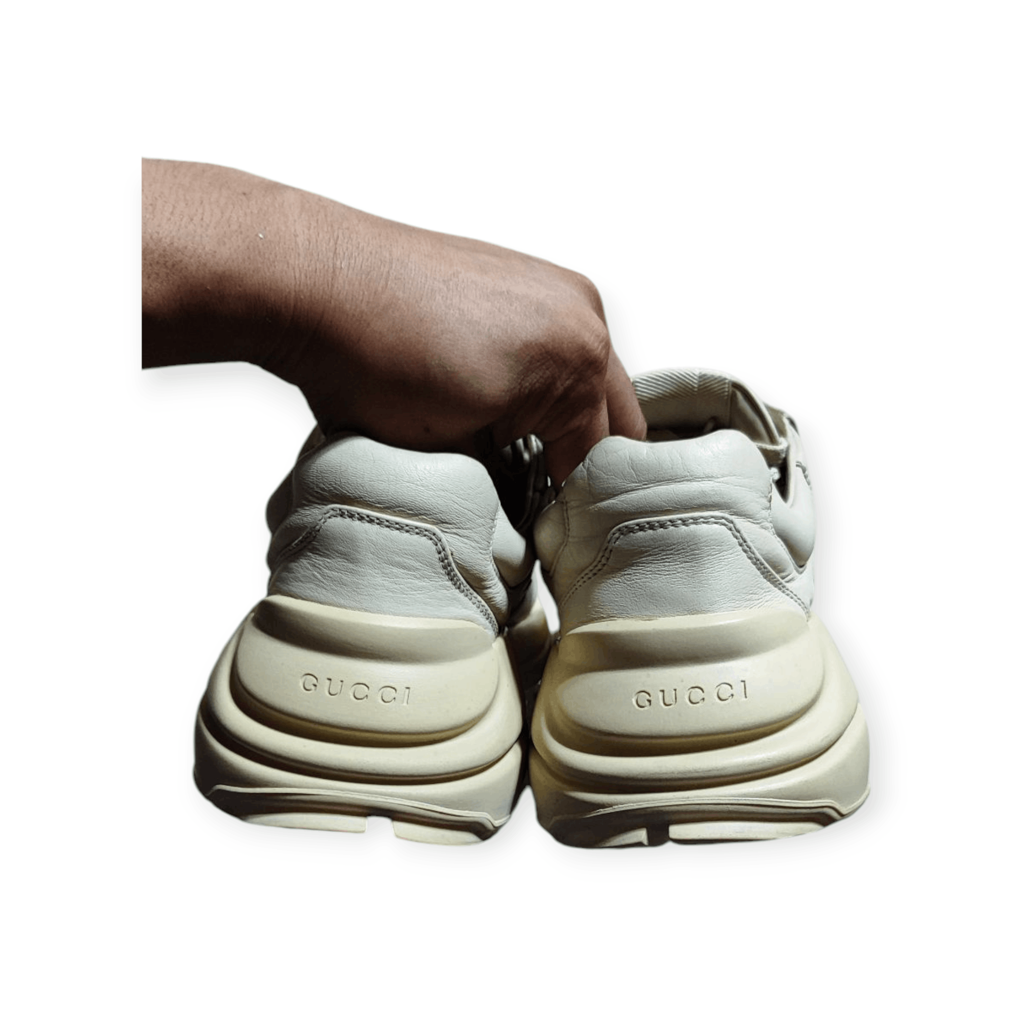 Gucci Gucci Rhython Ivory Leather Sneaker Unisex Size US 8 / EU 41 - 6 Thumbnail