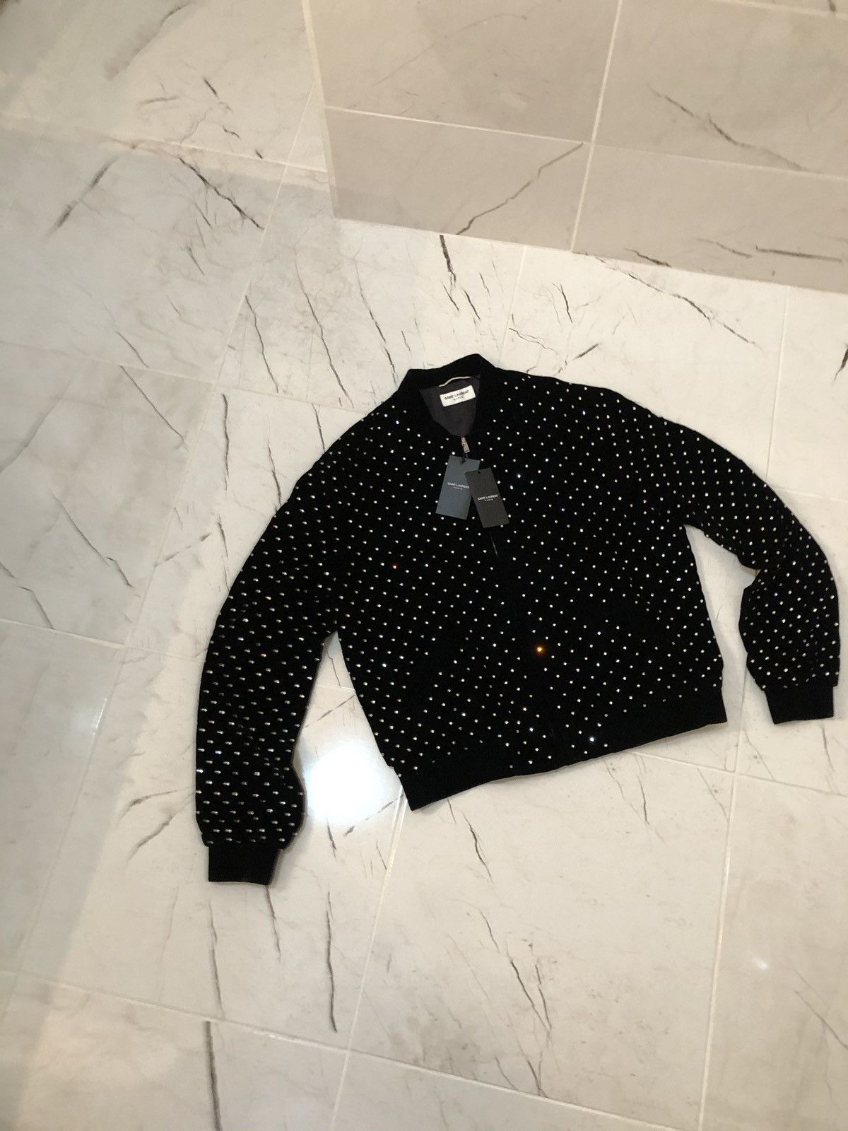 Saint Laurent Paris SAINT LAURENT CRYSTAL STUD JACKET Size US L / EU 52-54 / 3 - 3 Thumbnail